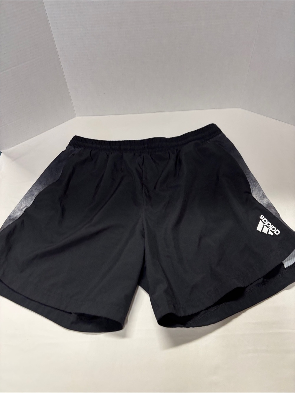 adidas Black Men’s Athletic Shorts with Silver Side Panels
